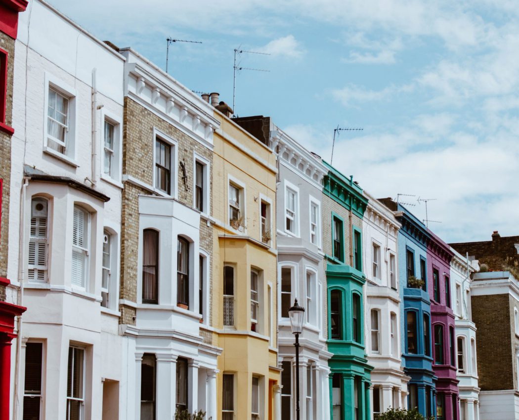 Terraced coloured houses